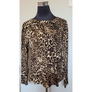 TRIBE Cotton Blend Leopard Print Top Size Large NWT